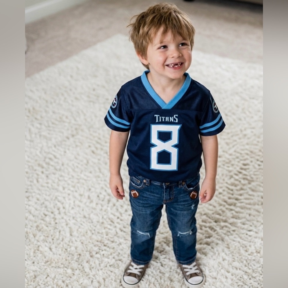 Tennessee NFL Titan Kids' Navy #8 Football Jersey